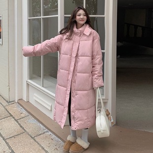 连帽宽松加厚棉衣棉袄 反季 外贸超长款 过膝羽绒棉服女2025新款 冬季