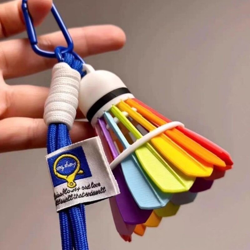 羽毛球挂件男生小红书同款创意彩虹羽毛球挂件饰颜值书包挂件装饰