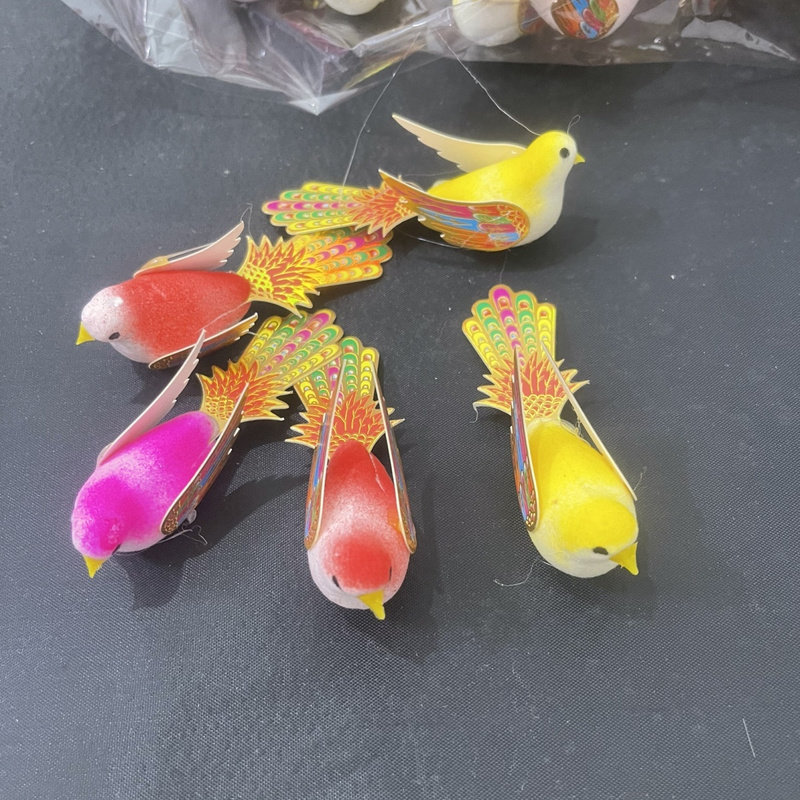 中秋折塔折花装饰喜鹊小鸟盆景泡沫装饰品配件仿真