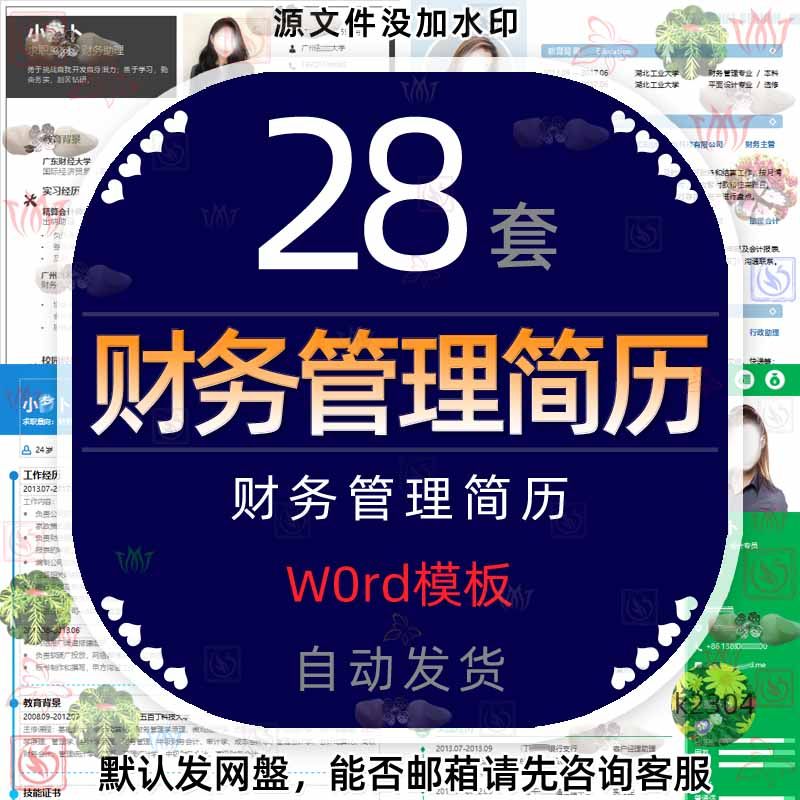 财务主管助理审计员会计师word个人简历面试岗位求职竞聘自我评价