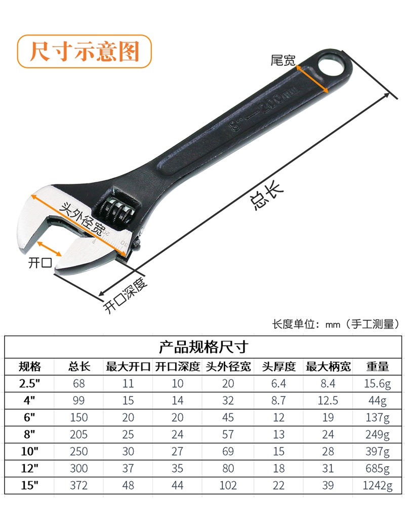 定制开口帮手小号迷你小型活动扳手万能活口板子大全特殊搬短掰钥