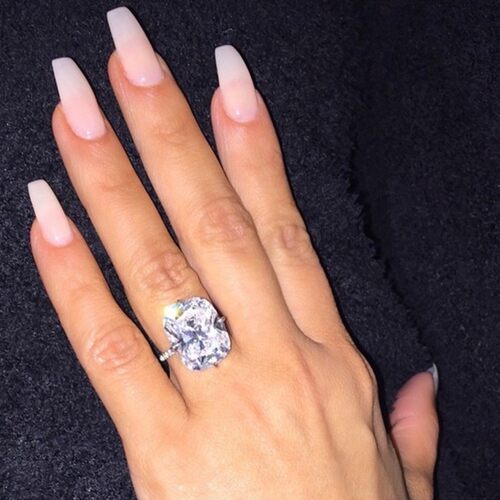 Sparkling Female Promise ring 925 Sterling silver 5ct Squar