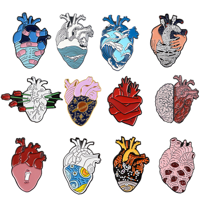 19style Anatomical Heart Enamel Pins Medical Anatomy Brooch