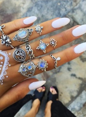 Hand jewelry European and American style retro cross lotus