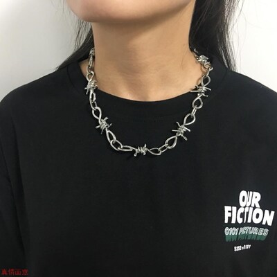 Wire Brambles Necklace Women Hip-hop Punk Style Barbed Wire