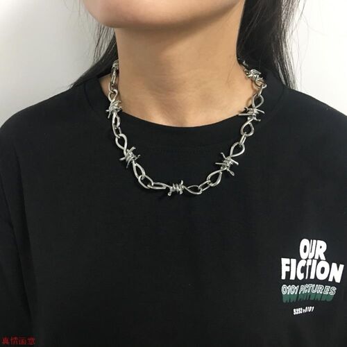 Wire Brambles Necklace Women Hip-hop Punk Style Barbed Wire