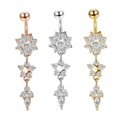 Body piercing jewelry medical steel water drop navel buckle