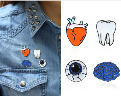 New Organ Heart Keychain Brain Eyes Tooth Key Chain Women