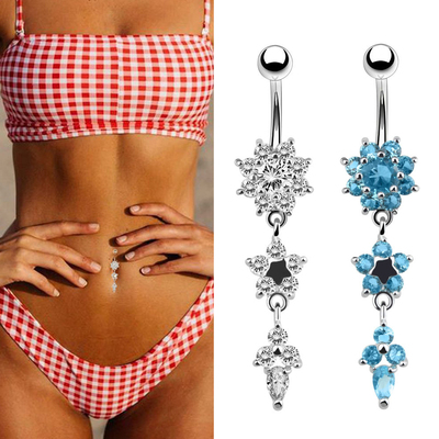 Sexy Dangled Navel Piercing Ombligo 27 Colors Flower Belly