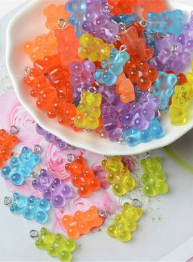 Cute Gummy Bear Pendant Charms for Necklace Bracelet