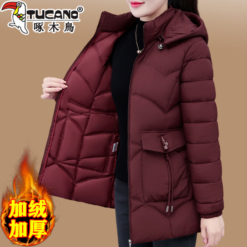 啄木鸟羽绒棉服女冬季新款