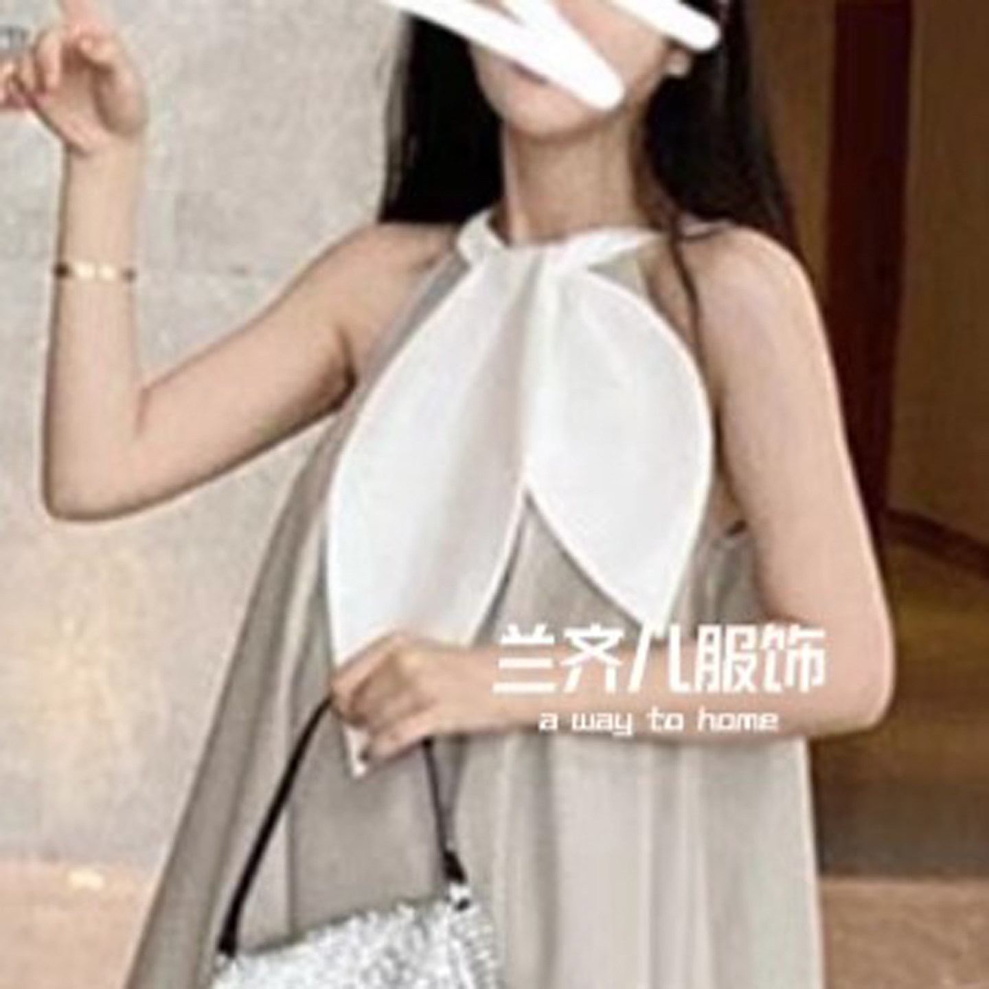 夏季树叶形状围脖围巾外搭装饰假领子领带兔耳朵配件女