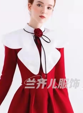 新款大领子神器百搭时尚装饰假领子女搭配领绑带装饰立领花瓣领