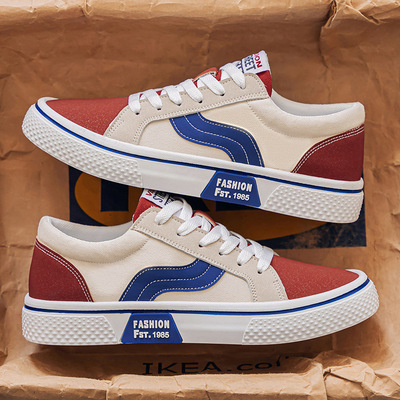 品牌折扣真皮男款2025春季新款透气百搭滑板鞋男士软底休闲运动