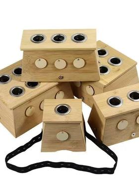 艾灸盒木制随身灸家用便捷式温灸器实竹子单孔艾条熏罐全身用包邮