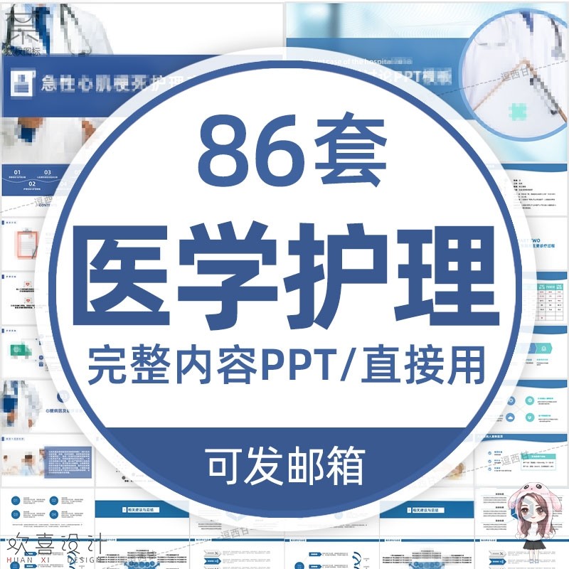 完整内容/医学类ppt模板医疗医生护理护士查房个案品管圈工作汇报