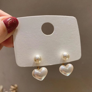 New Korean Style Contracted Heart Pearl Earrings For Women