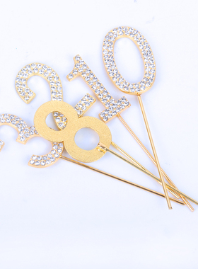 Fancy Silver/Gold Number Cake Toppers Balloon Garland Toppe