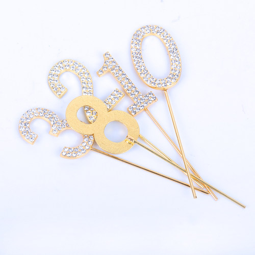 Fancy Silver/Gold Number Cake Toppers Balloon Garland Toppe