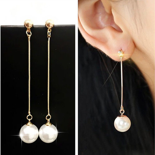Long Pearl Earrings for Women Korean Fashion Hanging