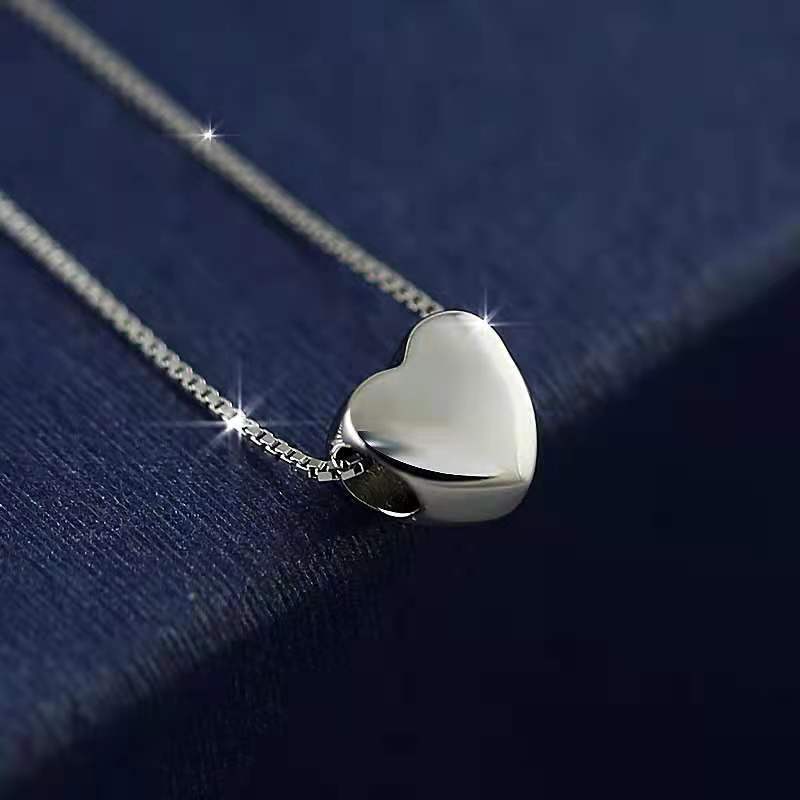 Popular 925 Sterling Silver Heart Necklace For Women Fine