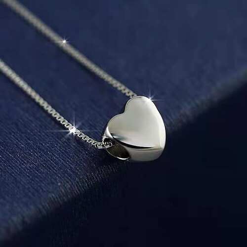 Popular 925 Sterling Silver Heart Necklace For Women Fine
