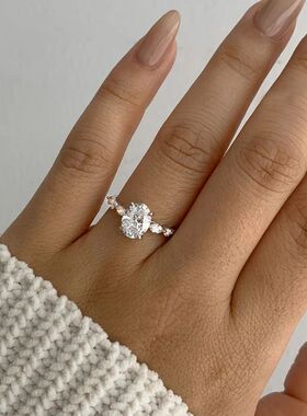 New Silver Color Oval Ring Women Exquisite Fashion Metal