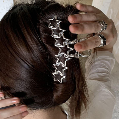 Metal Geometric Star Heart Hair Claws Hairpin 2023 Trendy