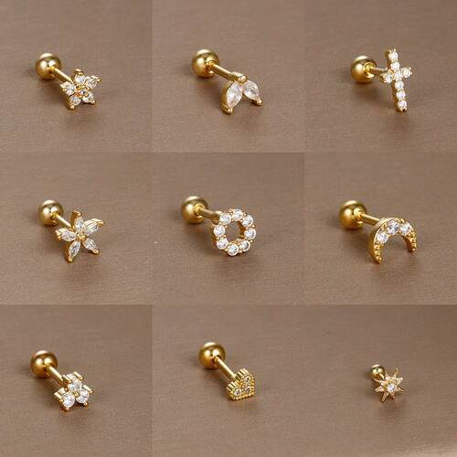 1PC 316L Stainless Steel Mini Zircon Cartilage Piercing