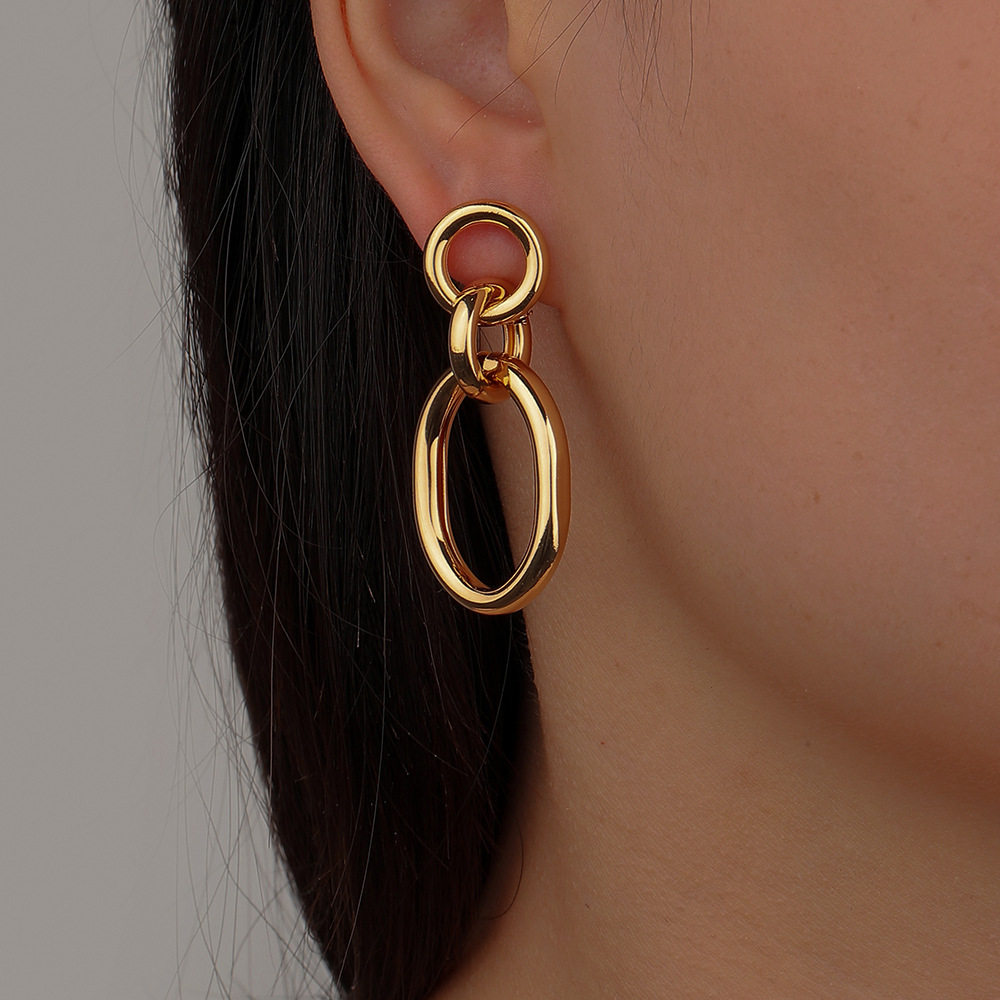 2022 New Women Stainless Steel Unusual Chain Earrings