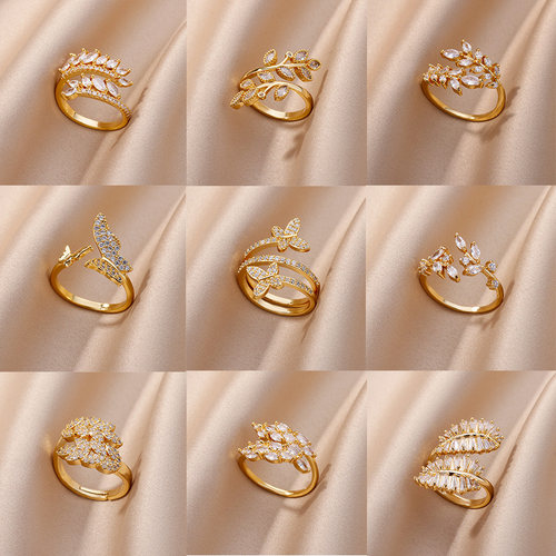 Fashion Zircon Stainless Steel Rings For Women Eternity