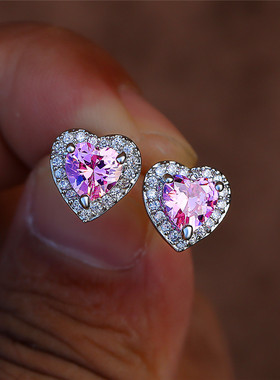 Dainty Female Rainbow Crystal Stone Earring Charm Silver