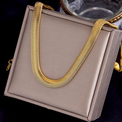 316L Stainless Steel Thick Snake Bone Necklace For Women