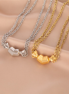 2 Pcs Stainless Steel Candy Pendant Magnetic Couple