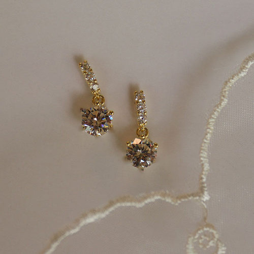 925 Silver Needle Gold Silver Plated Jewelry Gift Simple