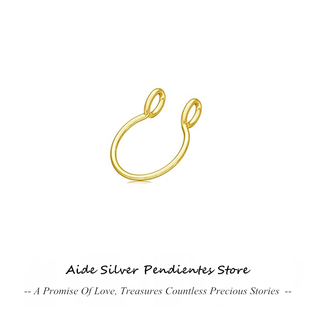 AIDE 925 Sterling Silver Double Round Nose Rings for Women