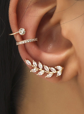 Bohemian NO Piercing Crystal Rhinestone Ear Cuff Wrap Stud