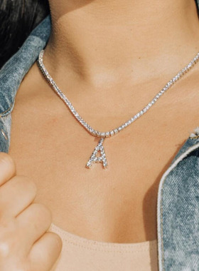 Trendy New Crystal 26 Letter Pendant Necklace for Women