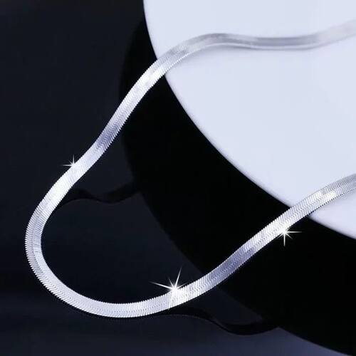 New Sterling Silver fine 4MM Blade Chain Necklace for Women