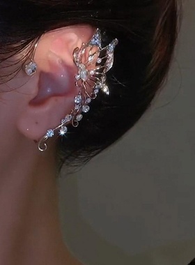 Luxury Zircon Butterfly Elf Earrings Butterfly Wrap Around