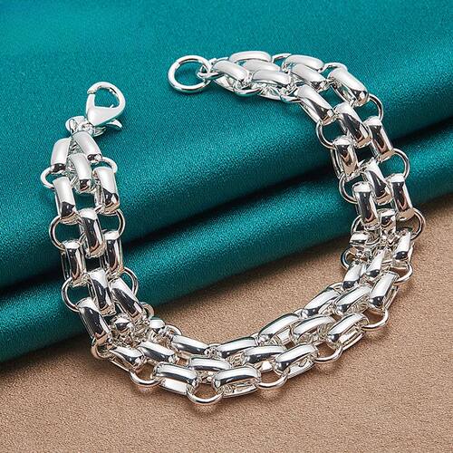 Circle Silver Color Plated Bracelet Chain For Women Fashion