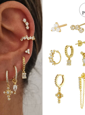 CRMYA Gold Silver Filled Hoop Earring CZ Zircon Heart