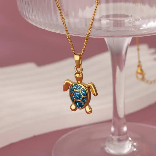 Turtle Pendant Necklace for Women Summer Beach Female Charm