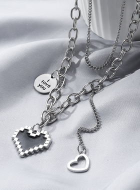 2023 New Harajaku Fashion Women Pendant Necklaces Double