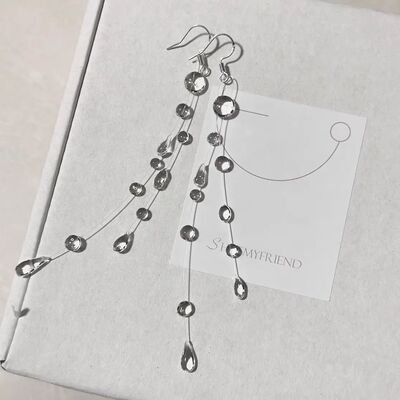 Minimalist Ice Clear Glass Crystal Bead Clavicle Chain