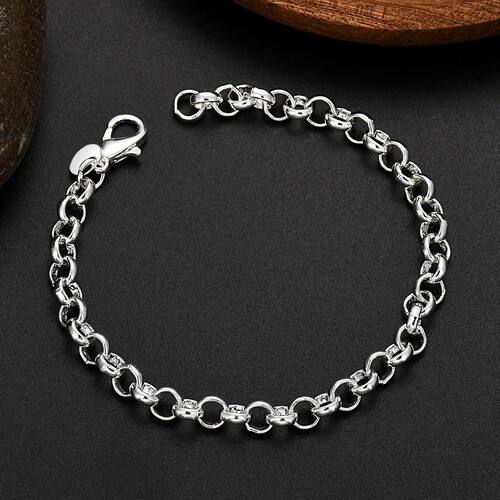 Fashion kpop  Silver Plated cute 4MM Circle Chain Bracelets
