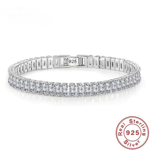 Noble luxury designer Silver fine Crystal Bracelet For