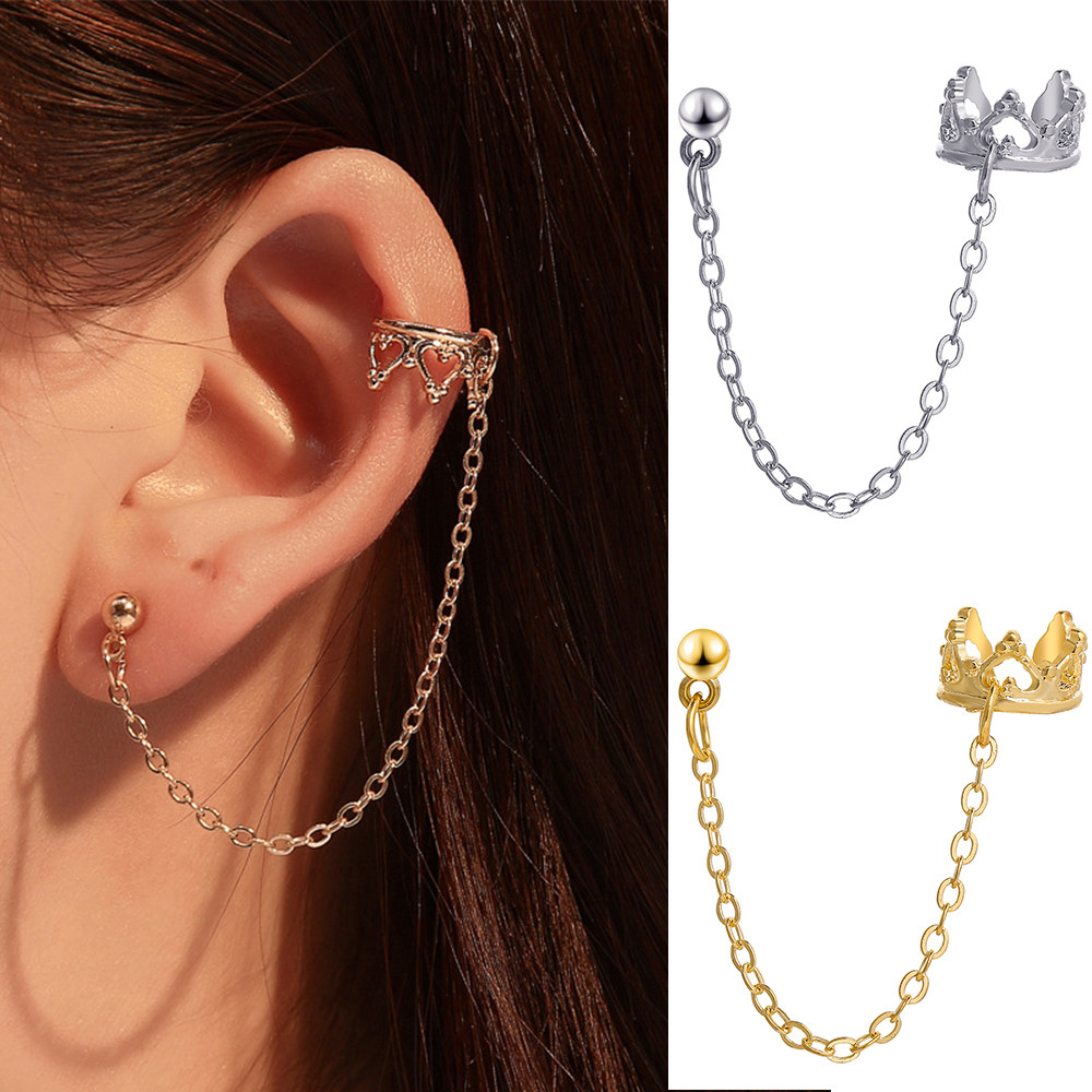 Crown U-shaped Ear Clips Hollow Butterfly Etro Earrings For