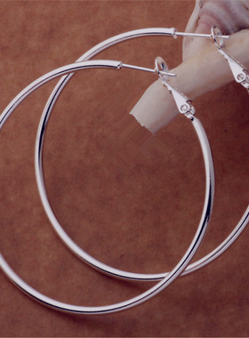 Sterling Silver Women's 50/60/70/80MM Round Big Hoop