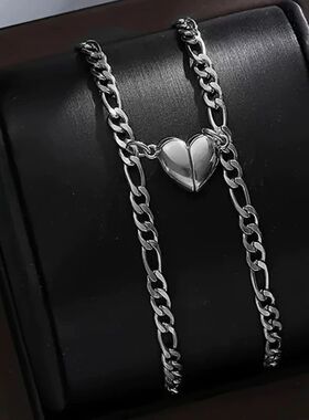 Stainless Steel Heart Magnetic Bracelet for Women Couple